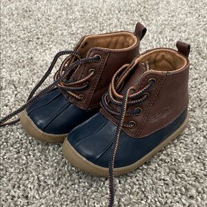 Brown and Blue Kids Boots